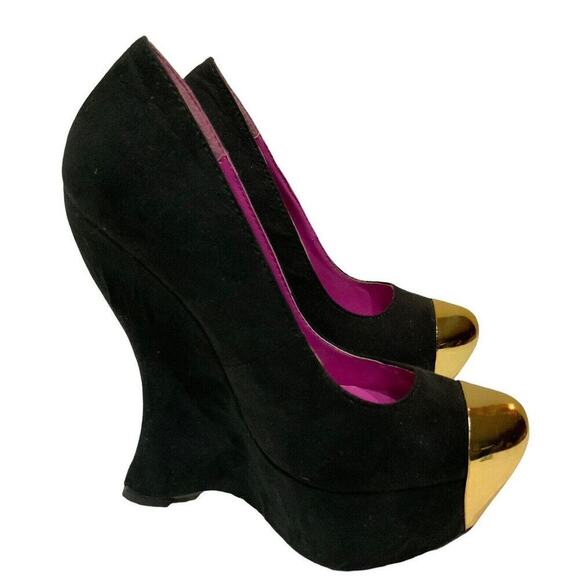 Yoki Shoes Women's Size 5.5 Closed Toe Wedge Pump Platform Slip On High Heel - Picture 3 of 9